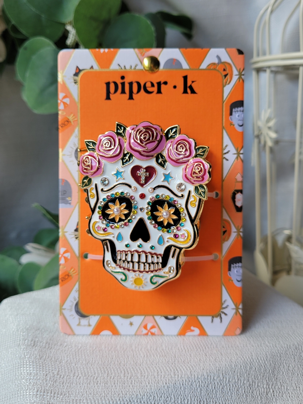 Piper K Floral Sugar Skull Hair Clip